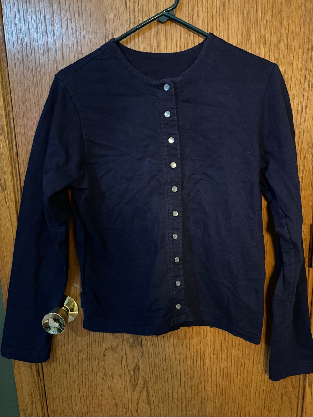 Hanna Andersson Navy Snap-Front Long Sleeve Button Shirt